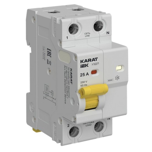 УЗДП ИЭК KARAT 1P+N 63A однофазный KA-DP10-1-063