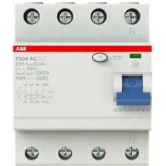 УЗО ABB F204 A S-40/0,1 4-х полюсное тип A S селективное 40A 100mA 4 модуля (ВДТ) 2CSF204201R2400