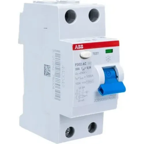 УЗО ABB F202 AC-25/0,03 2-х полюсное тип AC 25A 30mA 2 модуля (ВДТ) 2CSF202001R1250