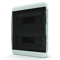 24 модуля Щит встраиваемый Tekfor  IP41 прозрачная черная дверца  BVK 40-24-1