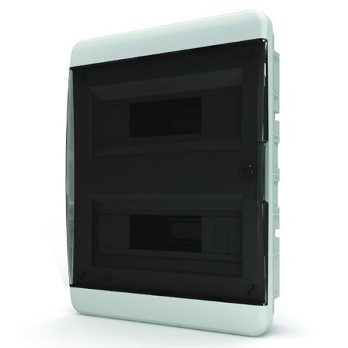 24 модуля Щит встраиваемый Tekfor  IP41 прозрачная черная дверца  BVK 40-24-1