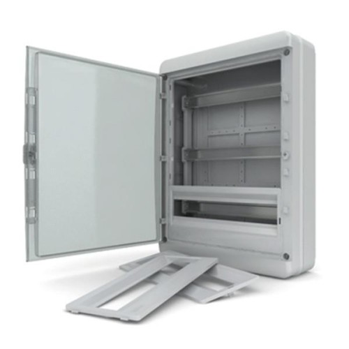 54 модуля Щит навесной Tekfor  (3x18)  IP41 прозрачная черная дверца  (электрический шкаф) BNK 40-54-1