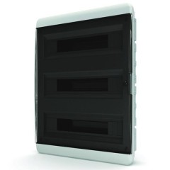 54 модуля Щит встраиваемый Tekfor 54 (3x18) модуля IP41 прозрачная черная дверца  BVK 40-54-1
