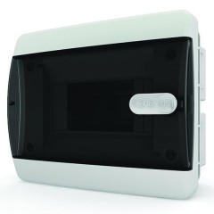 8модулей  Щит встраиваемый  прозрачная черная дверца IP41 Tekfor  CVK 40-08-1