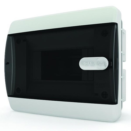 8модулей  Щит встраиваемый  прозрачная черная дверца IP41 Tekfor  CVK 40-08-1