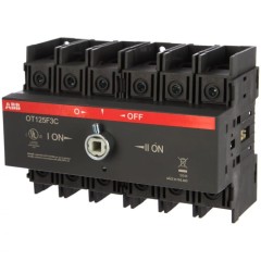 Реверсивный рубильник OT125F3C до 125A 3х полюсный для установки на DIN-рейку или плату (без ручки) (выключатель нагрузки) 1SCA105037R1001
