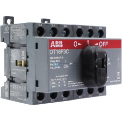 Реверсивный рубильник OT16F3C до 16A 3х полюсный для установки на DIN-рейку или плату (c ручкой) (выключатель нагрузки) 1SCA104816R1001