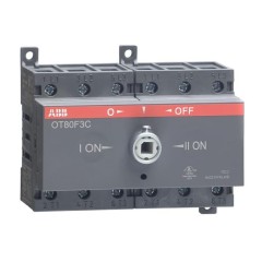 Реверсивный рубильник OT80F3C до 80A 3х полюсный для установки на DIN-рейку или плату (без ручки) (выключатель нагрузки) 1SCA105402R1001