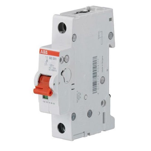Рубильник модульный ABB 1П 25А рычаг красный SD201/25 (выключатель нагрузки) 2CDD281101R0025