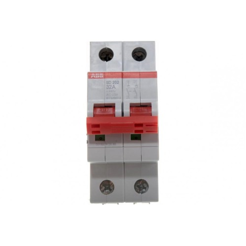 ABB SD202 Рубильник 2P 32A рычаг красный