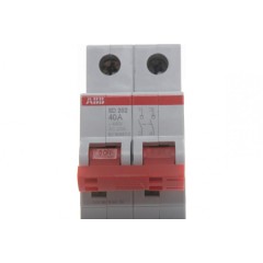 Рубильник модульный ABB 2П 40А рычаг красный SD202/40 (выключатель нагрузки) 2CDD282101R0040