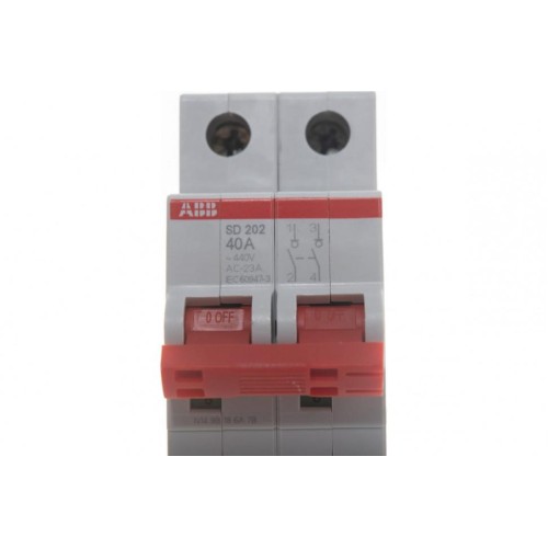 ABB SD202 Рубильник 2P 40A рычаг красный