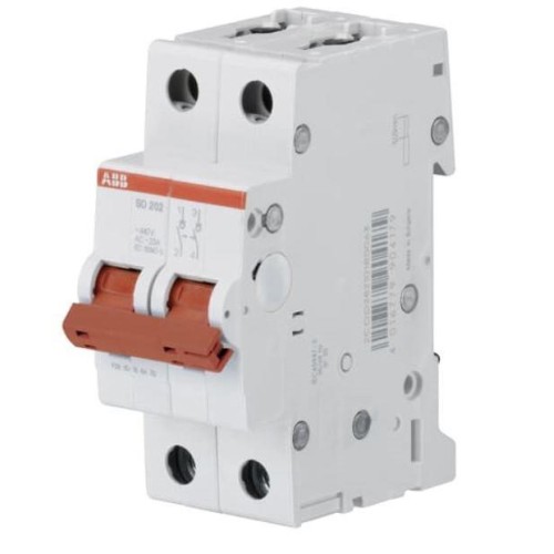 ABB SD202 Рубильник 2P 50A рычаг красный