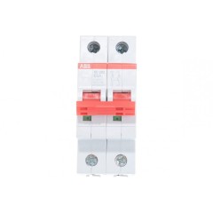 Рубильник модульный ABB 2П 63А рычаг красный SD202/63 (выключатель нагрузки) 2CDD282101R0063