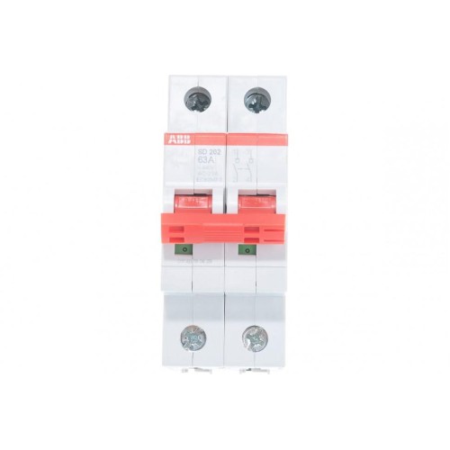 ABB SD202 Рубильник 2P 63A рычаг красный