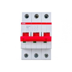 Рубильник модульный ABB 3П 16А рычаг красный SD203/16 (выключатель нагрузки) 2CDD283101R0016