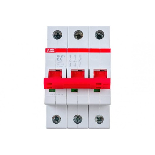 ABB SD203 Рубильник 3P 16A рычаг красный