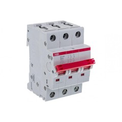 Рубильник модульный ABB 3П 25А рычаг красный SD203/25 (выключатель нагрузки) 2CDD283101R0025