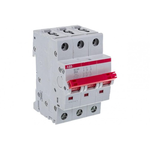 ABB SD203 Рубильник 3P 25A рычаг красный
