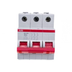Рубильник модульный ABB 3П 25А рычаг красный SD203/25 (выключатель нагрузки) 2CDD283101R0025