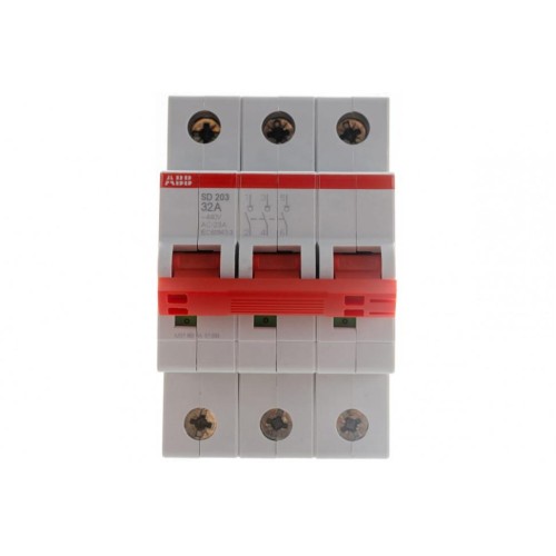 ABB SD203 Рубильник 3P 32A рычаг красный