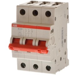 Рубильник модульный ABB 3П 50А рычаг красный SD203/50 (выключатель нагрузки) 2CDD283101R0050