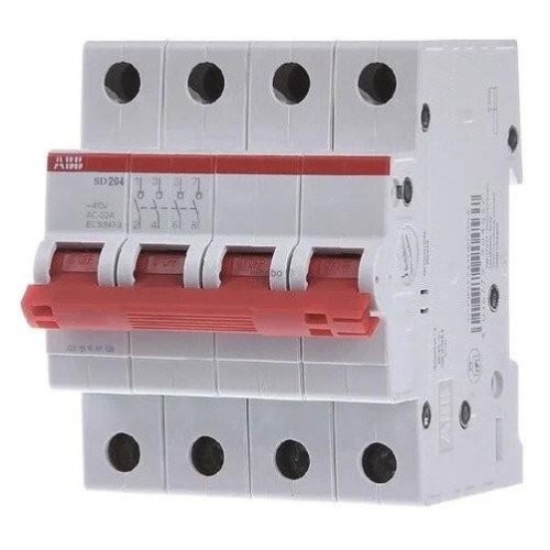 ABB SD204 Рубильник 4P 25A рычаг красный