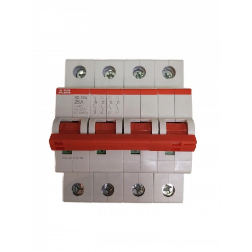 ABB SD204 Рубильник 4P 25A рычаг красный