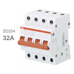 Рубильник модульный ABB 4П 32А рычаг красный SD204/32 (выключатель нагрузки) 2CDD284101R0032