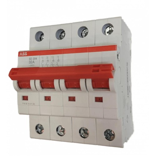ABB SD204 Рубильник 4P 32A рычаг красный