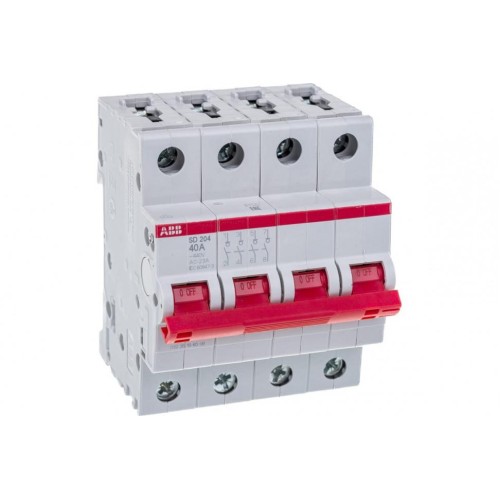 ABB SD204 Рубильник 4P 40A рычаг красный
