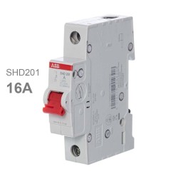 Рубильник модульный ABB 1П 16А рычаг красный однофазный SHD201/16 (выключатель нагрузки) 2CDD271111R0016