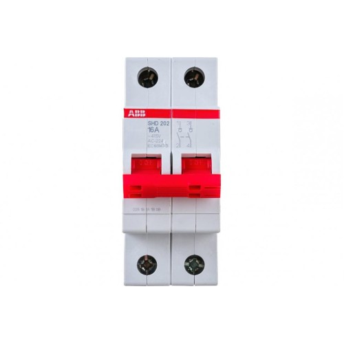 ABB SHD202 Рубильник 2P 16A рычаг красный