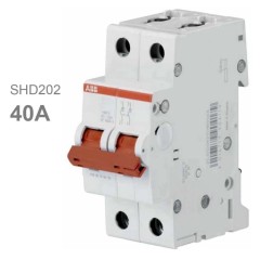 Рубильник модульный ABB 2П 40А рычаг красный однофазный SHD202/40 (выключатель нагрузки) 2CDD272111R0040