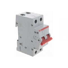 Рубильник модульный ABB 2П 40А рычаг красный однофазный SHD202/40 (выключатель нагрузки) 2CDD272111R0040