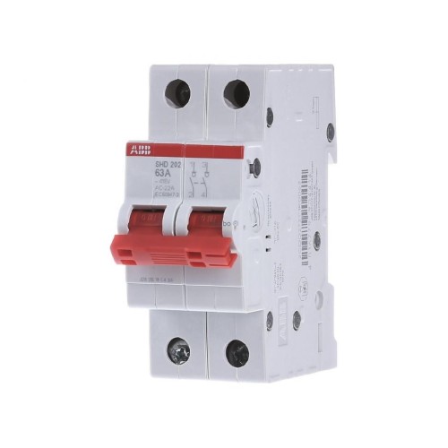 ABB SHD202 Рубильник 2P 63A рычаг красный