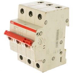 Рубильник модульный ABB 3П 16А рычаг красный трехфазный SHD203/16 (выключатель нагрузки) 2CDD273111R0016