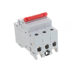 Рубильник модульный ABB 3П 32А рычаг красный трехфазный SHD203/32 (выключатель нагрузки) 2CDD273111R0032
