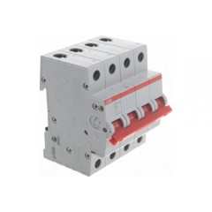Рубильник модульный ABB 4П 25А рычаг красный трехфазный SHD204/25 (выключатель нагрузки) 2CDD274111R0025