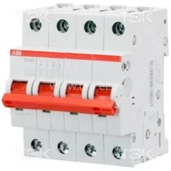 Рубильник модульный ABB 4П 63А рычаг красный трехфазный SHD204/63 (выключатель нагрузки) 2CDD274111R0063