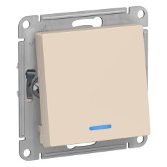 ATLASDESIGN 1-кл ПЕРЕКЛЮЧАТЕЛЬ с подсветкой, сх.6а, 10АХ, механизм, БЕЖЕВЫЙ, ATN000263