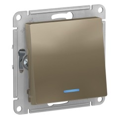 ATLASDESIGN 1-кл ПЕРЕКЛЮЧАТЕЛЬ с подсветкой, сх.6а, 10АХ, механизм, ШАМПАНЬ, ATN000563