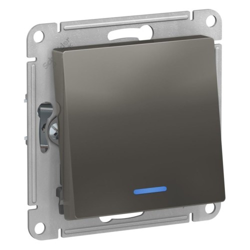 ATLASDESIGN 1-кл ПЕРЕКЛЮЧАТЕЛЬ с подсветкой, сх.6а, 10АХ, механизм, СТАЛЬ, ATN000963