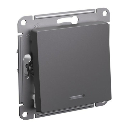 ATLASDESIGN 1-клавишный ВЫКЛЮЧАТЕЛЬ с подсветкой, сх.1а, 10АХ, механизм, БАЗАЛЬТ, ATN001413