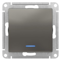 ATLASDESIGN 1-клавишный ВЫКЛЮЧАТЕЛЬ с подсветкой, сх.1а, 10АХ, механизм, СТАЛЬ, ATN000913