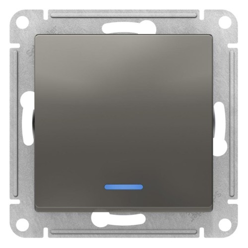 ATLASDESIGN 1-клавишный ВЫКЛЮЧАТЕЛЬ с подсветкой, сх.1а, 10АХ, механизм, СТАЛЬ, ATN000913