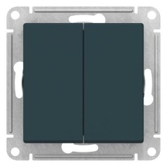 ATLASDESIGN 2-клавишная кнопка, сх.2, 10А, механизм, ИЗУМРУД, ATN000817