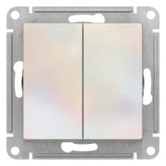 ATLASDESIGN 2-клавишная кнопка, сх.2, 10А, механизм, ЖЕМЧУГ, ATN000417