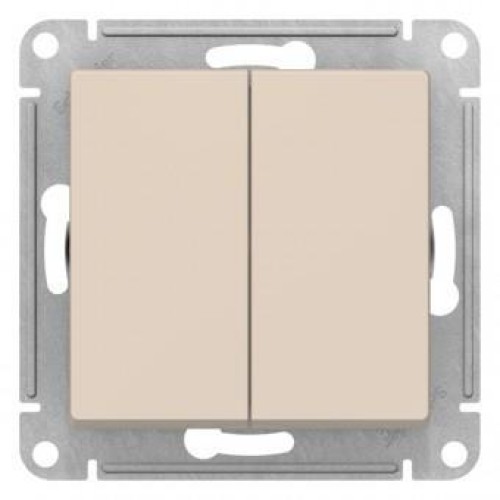 ATLASDESIGN 2-клавишный ПЕРЕКЛЮЧАТЕЛЬ, перекрестный, 2 x сх. 7, 10АХ, механизм, БЕЖЕВЫЙ, ATN000273