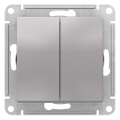 ATLASDESIGN 2-клавишный ПЕРЕКЛЮЧАТЕЛЬ, сх.6, 10АХ, механизм, АЛЮМИНИЙ, ATN000365